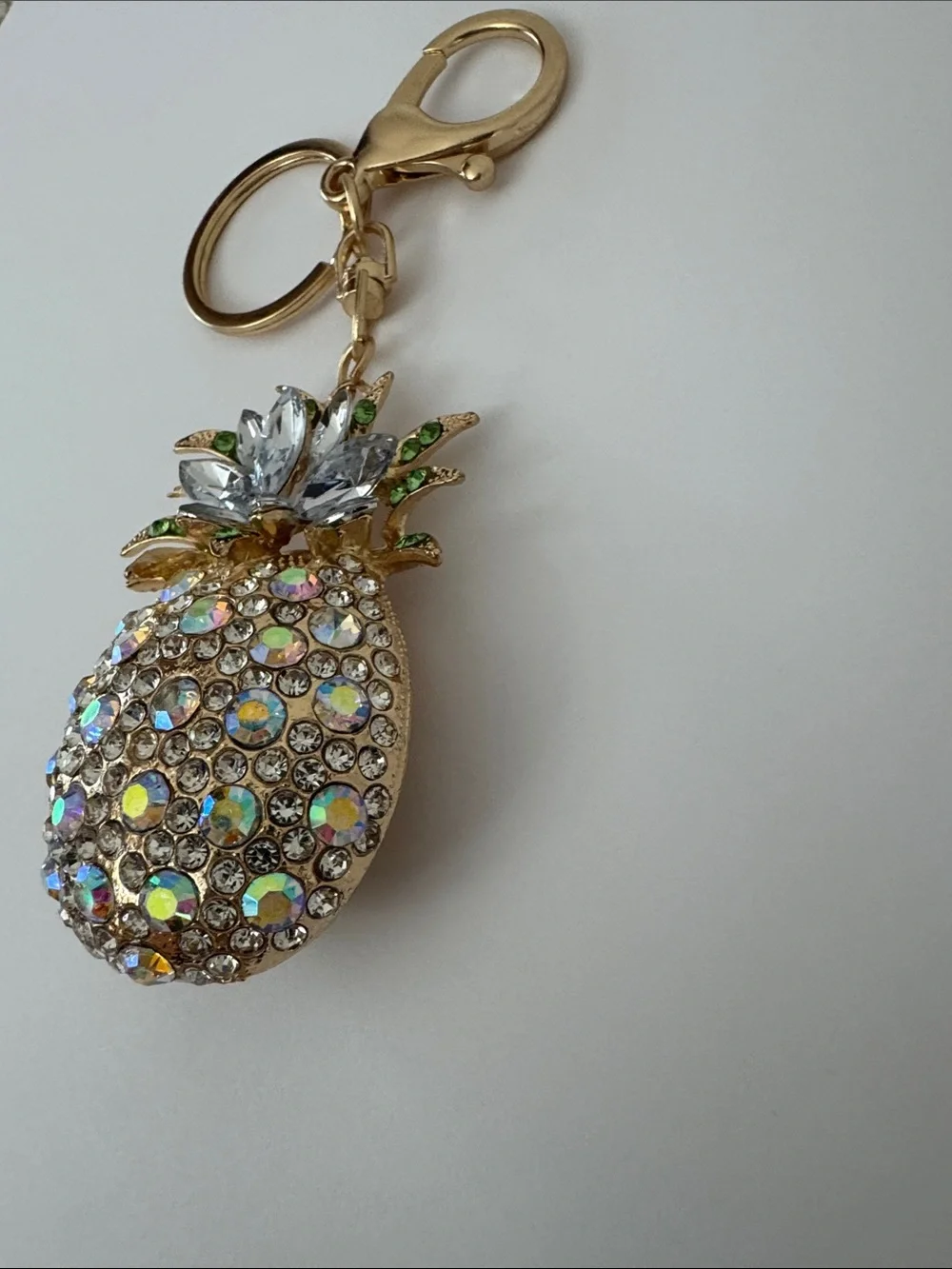 Pineapple Crystal Bag Charm/Keychain NWOT
